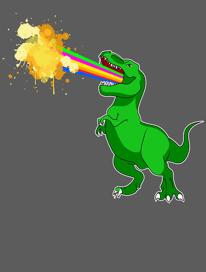 Google Chrome Dino T Rex LGBT Asexual Pride Flag Dinosaur Art