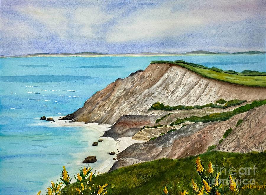 Gay Head - Marthas Vineyard MA Painting by Joseph Burger Gay Head - Marthas Vineyard MA Painting by Joseph Burger