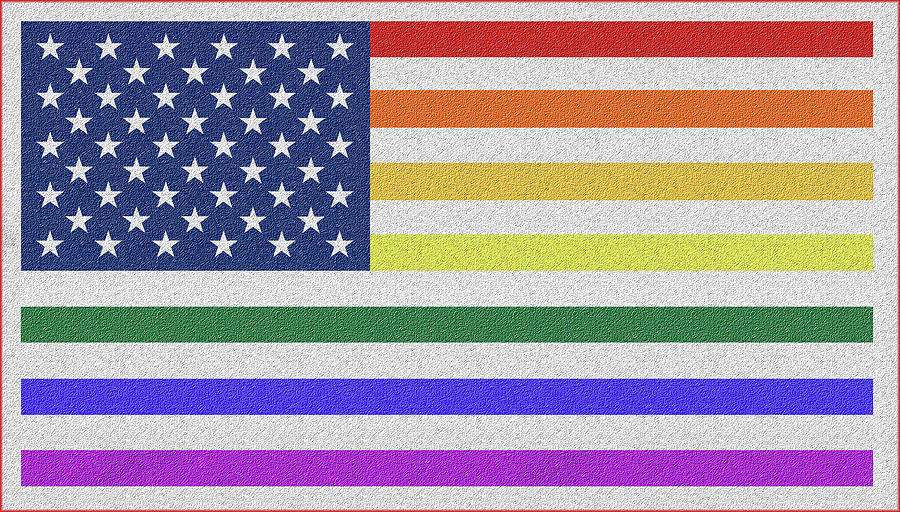 Rainbow American Flag Digital Art by Martha Pixels