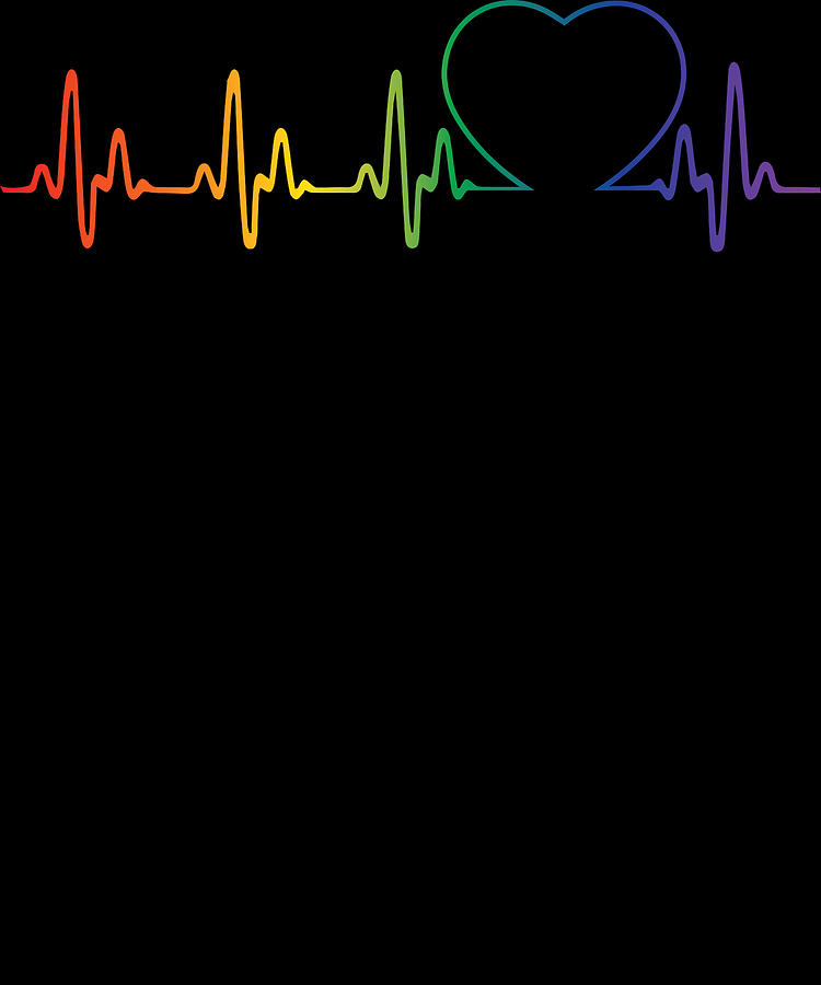 Multicolor 18x18 Gay Heartbeat Gay Pride Throw Pillow