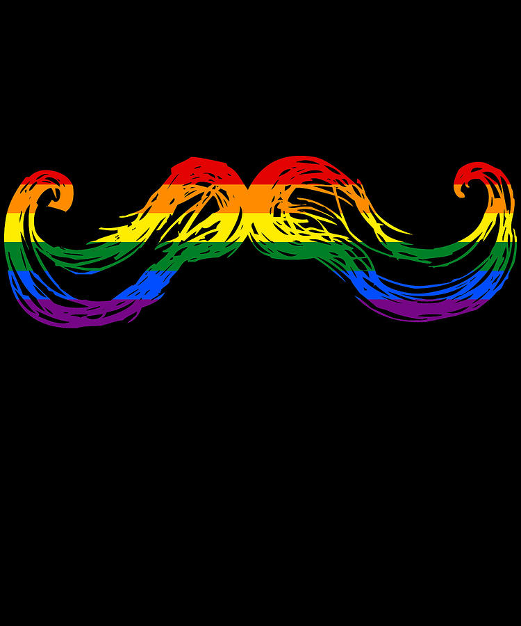 Gay Pride Mustache Digital Art by Flippin Sweet Gear