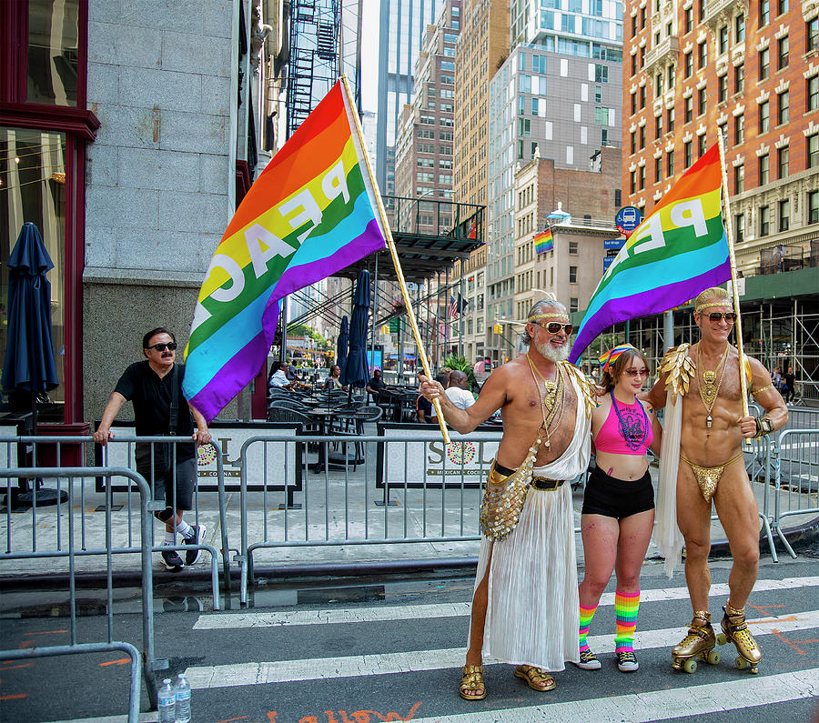 Flag Bearer Photograph - Gay Pride NYC 6_25_23 Pride  Flag Bearers by Robert Ullmann