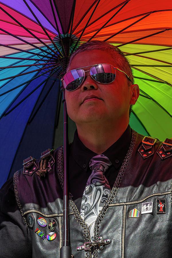 Gay Pride Photograph - Gay Pride NYC 6_25_23 Rainbow Umbrella 3 by Robert Ullmann