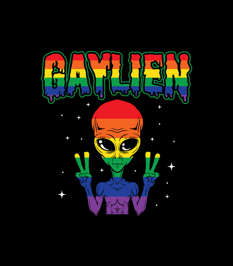 Gaylien Lgbt Supporter Gay Alien Love Rainbow Pride Digital Art By Thanh Nguyen 