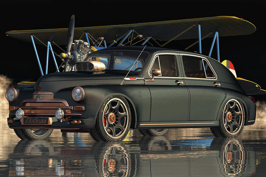 Gaz M20V From 1946 - An Amazing Car from Russia Digital Art by Jan Keteleer