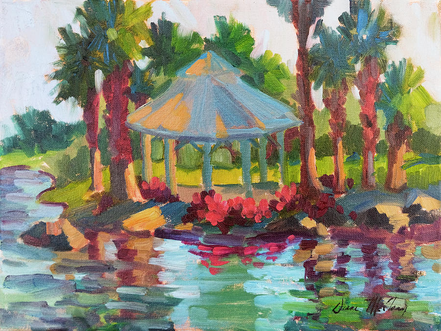 Gazebo at La Quinta Civic Park Painting by Diane McClary