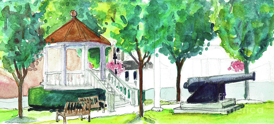 Gazebo, Oyster Bay Painting by Susan Herbst