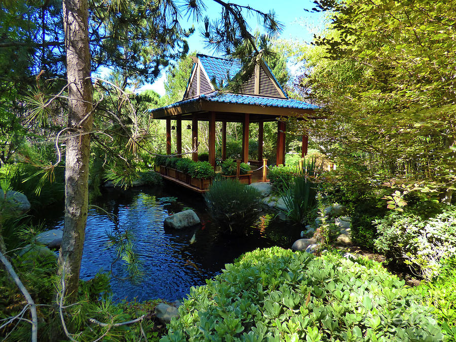 Gazebo Pond At Gardens Of The World Photograph