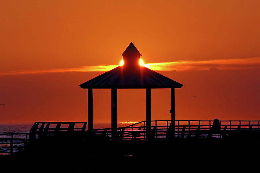 Gazebo Sunrise at Indian River Inlet Photograph by Bill Swartwout