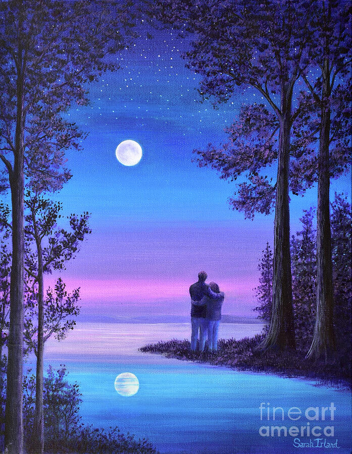Gazing at the Moon Painting by Sarah Irland