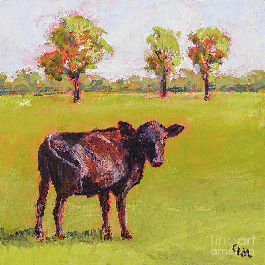 Gazing Cow Painting by Cheryl McClure