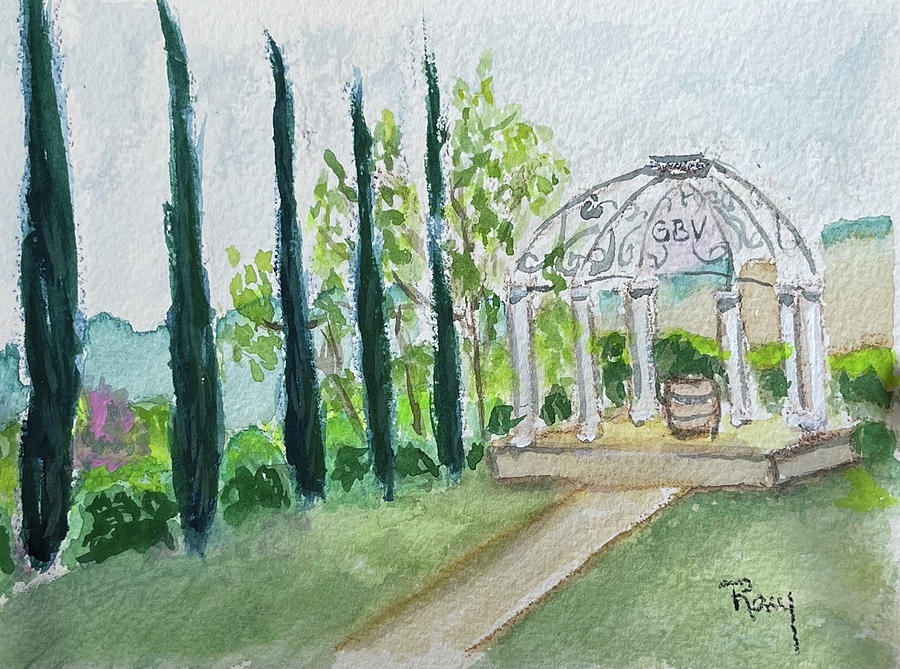 GBV Gazebo Temecula Wine Country Painting by Roxy Rich
