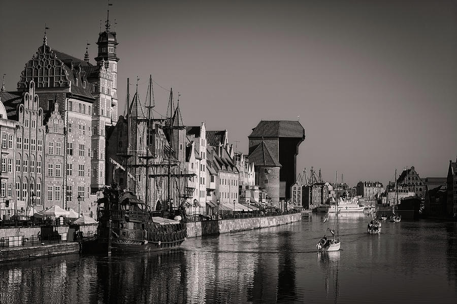 Gdansk Old Town In Black And White Photograph by Artur Bogacki
