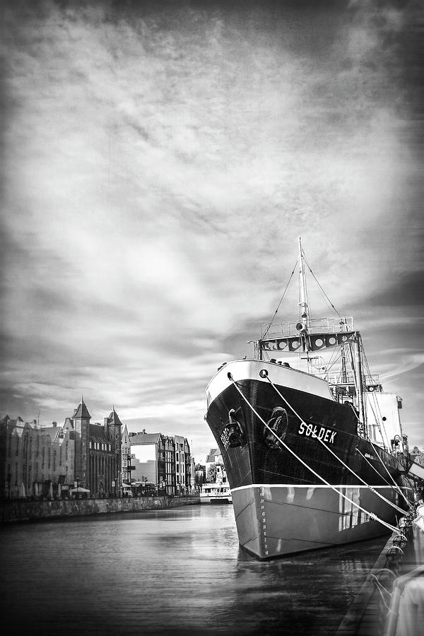 Gdansk Poland SS Soldek Black and White Photograph by Carol Japp