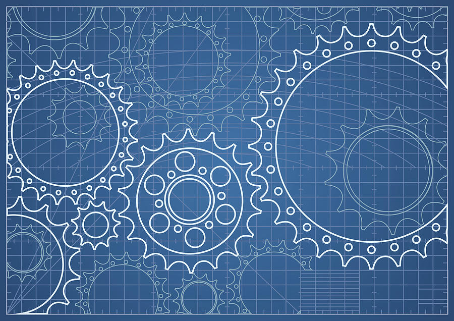 Gear Blueprint Drawing by Youst