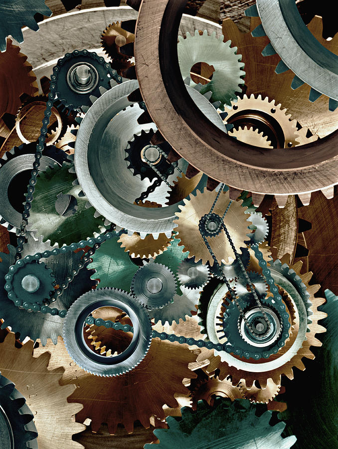 Gears (Digital Composite) Photograph by John Lund