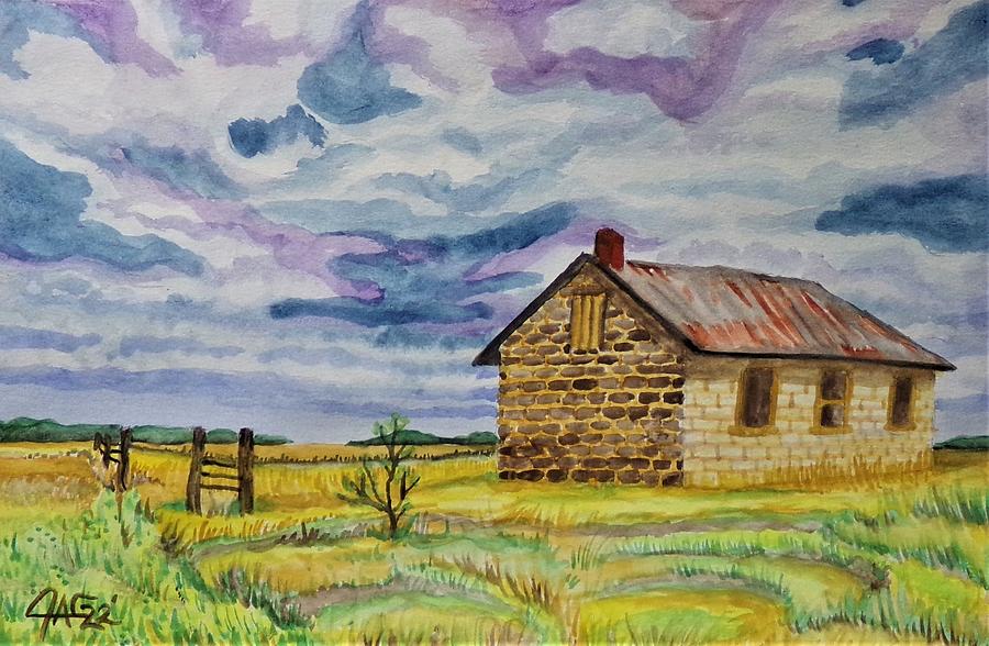 Geary County School House Painting by The GYPSY