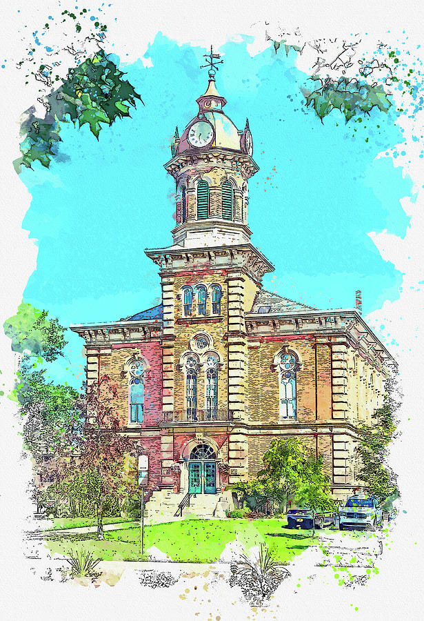 .Geauga County Courthouse, Chardon, Ohio, United States Painting by