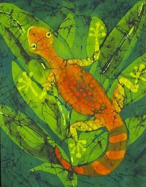 Gecko Tapestry - Textile by Kay Shaffer