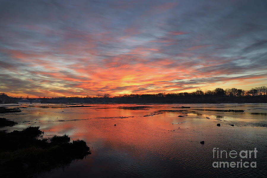 Geese Take Flight Over the Maumee River on November  Dawn 7308 Photograph by Jack Schultz
