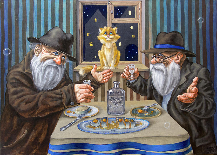 Gefilte Fish Painting by Victor Molev