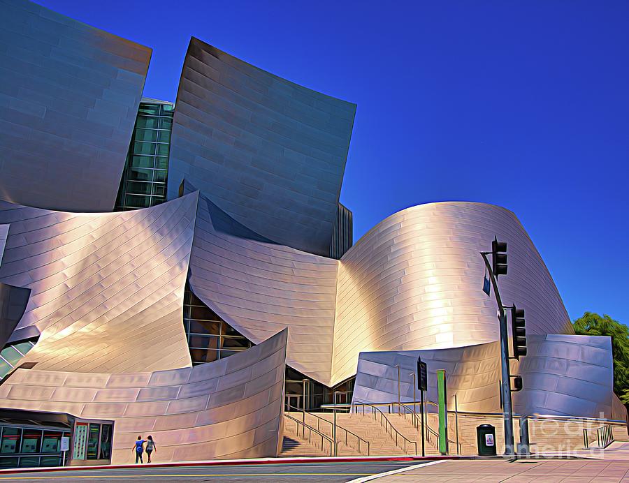 Architecture Photograph - Gehry Walt Disney Concert Hall California Color  by Chuck Kuhn