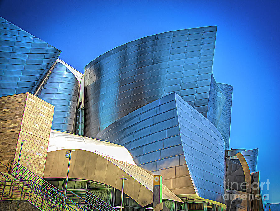 Gehry Walt Disney Concert Hall Color  Photograph by Chuck Kuhn