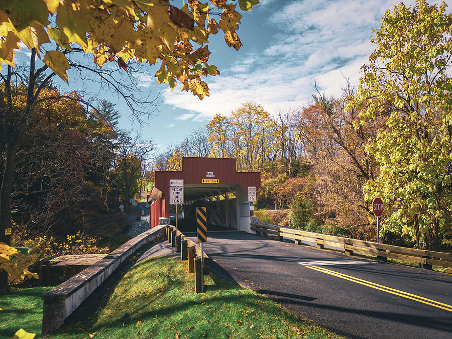 Geigers Covered Bridge Autumn Scene Photograph by Jason Fink