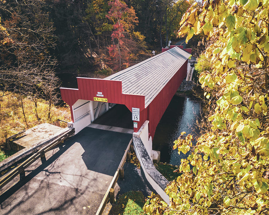 Geigers Covered Bridge Fall Views Photograph by Jason Fink