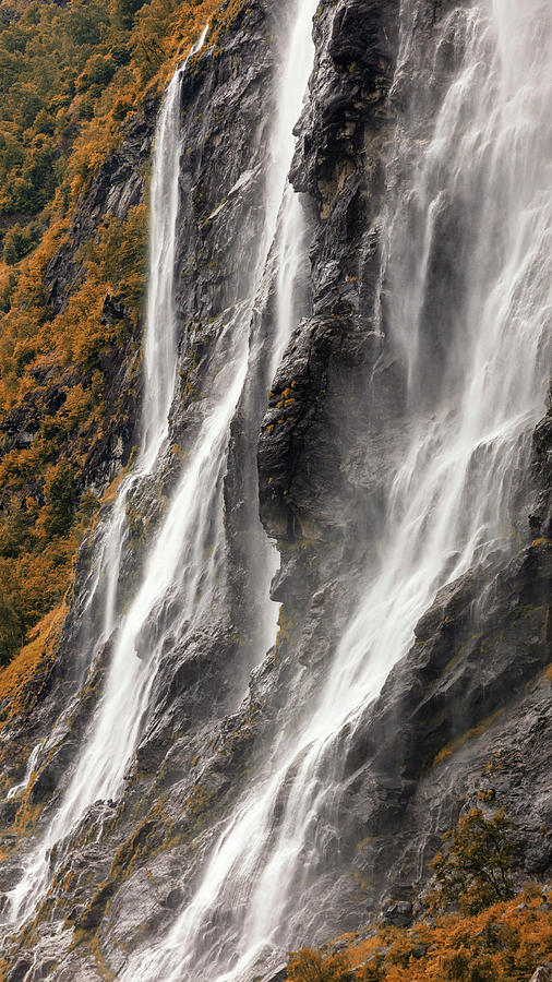 Geirangerfjord Autumn - Seven Sisters Photograph by Stephen Stookey