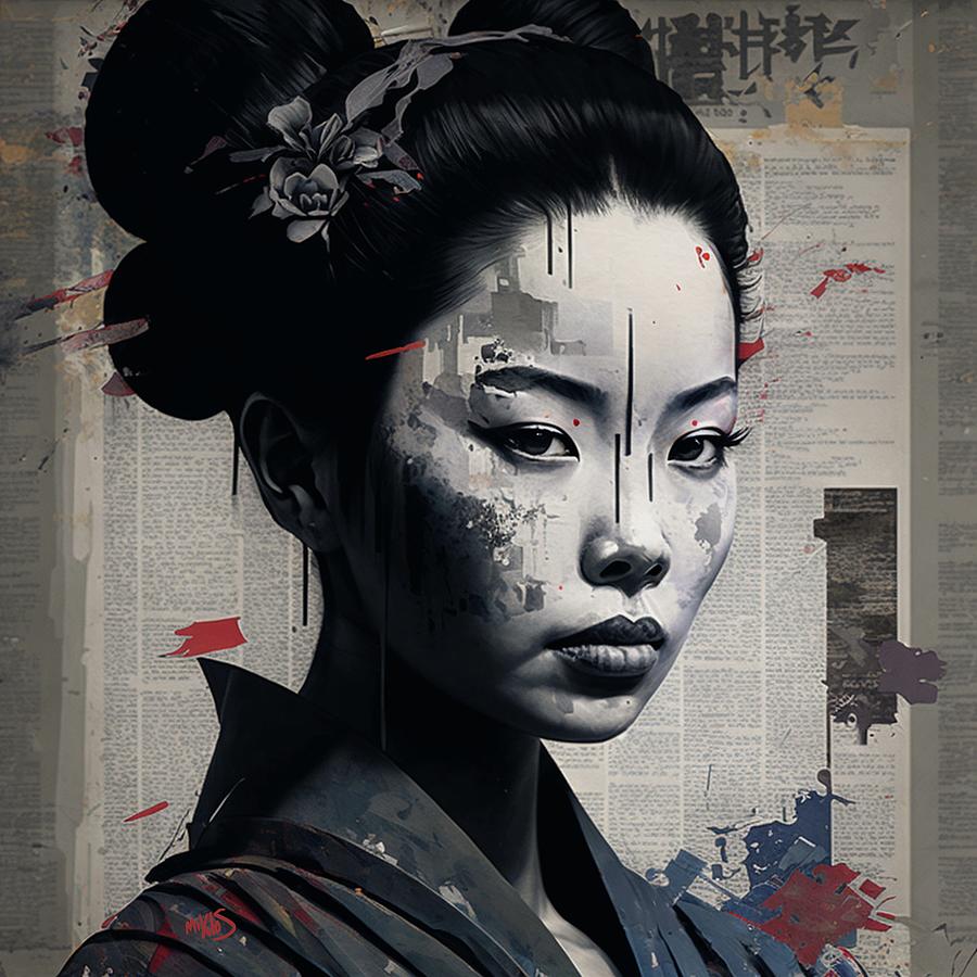Geisha 01 Digital Art by Tim Miklos - Pixels