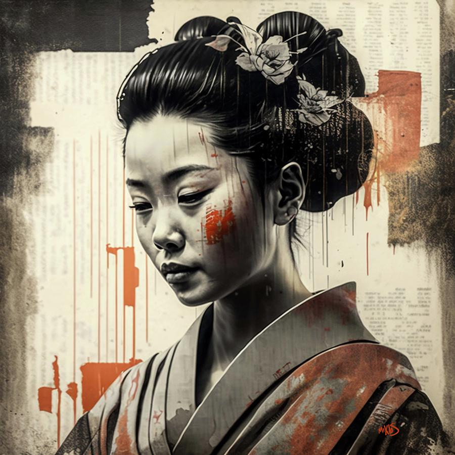 Geisha 03 Digital Art by Tim Miklos - Fine Art America