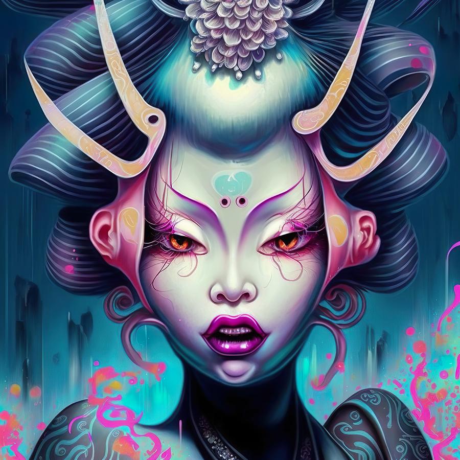 Geisha 12 Digital Art by Jeffrey Boerst - Fine Art America