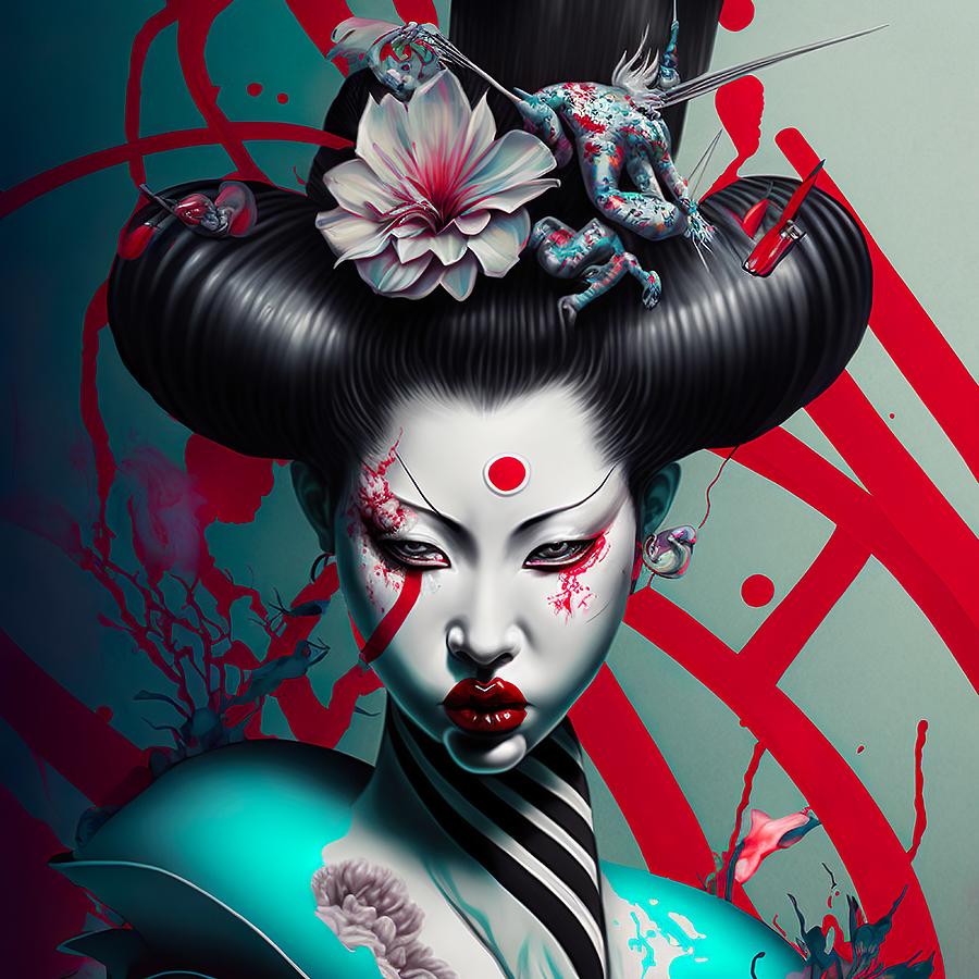 Geisha 19 Digital Art by Jeffrey Boerst - Fine Art America