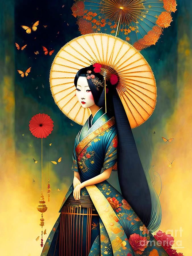 Geisha 20230216f2 Mixed Media by Wingsdomain Art and Photography - Fine ...