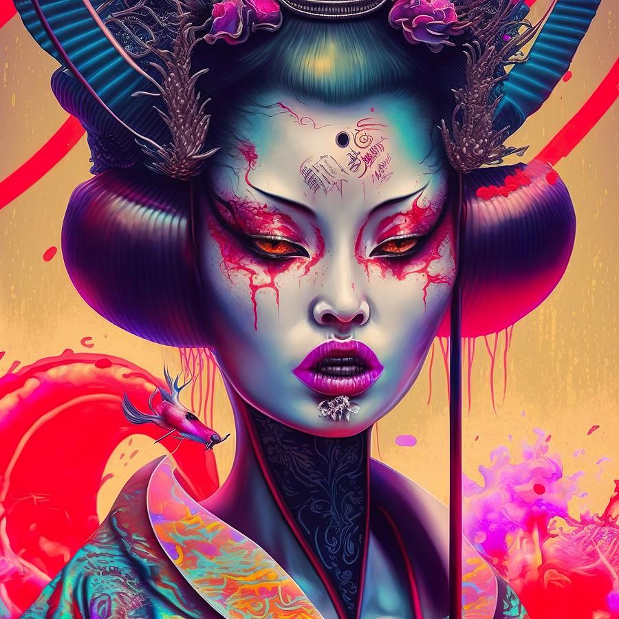 Geisha 6 Digital Art By Jeffrey Boerst Fine Art America