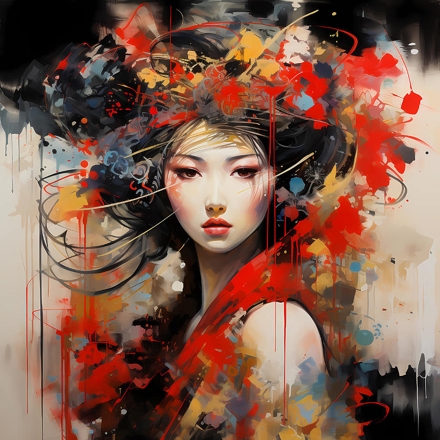 Geisha Akari Digital Art by Ryan Pafumi - Fine Art America