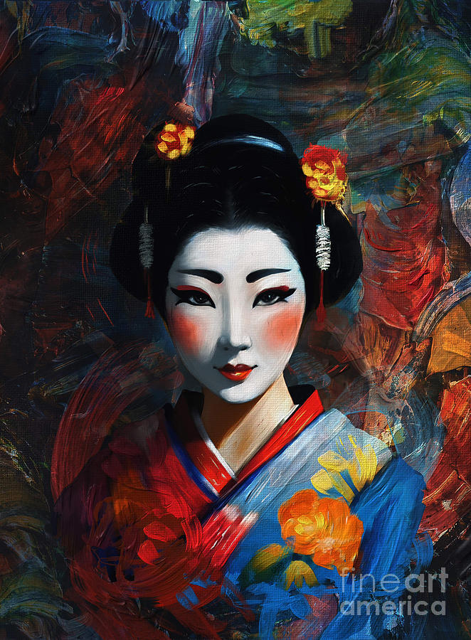 Geisha Digital Art by Andrzej Szczerski