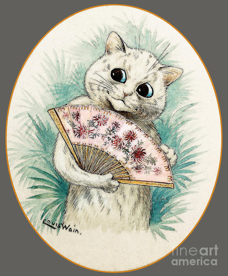 The Young Coquette by Louis Wain Sticker by Orca Art Gallery