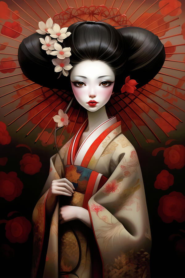 Fantasy Digital Art - Geisha Doll  by Jacky Gerritsen