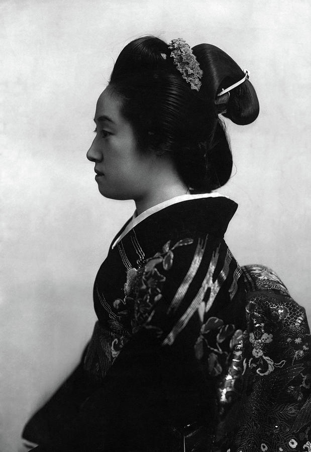Geisha Girl Portrait - 1904 Photograph by War Is Hell Store