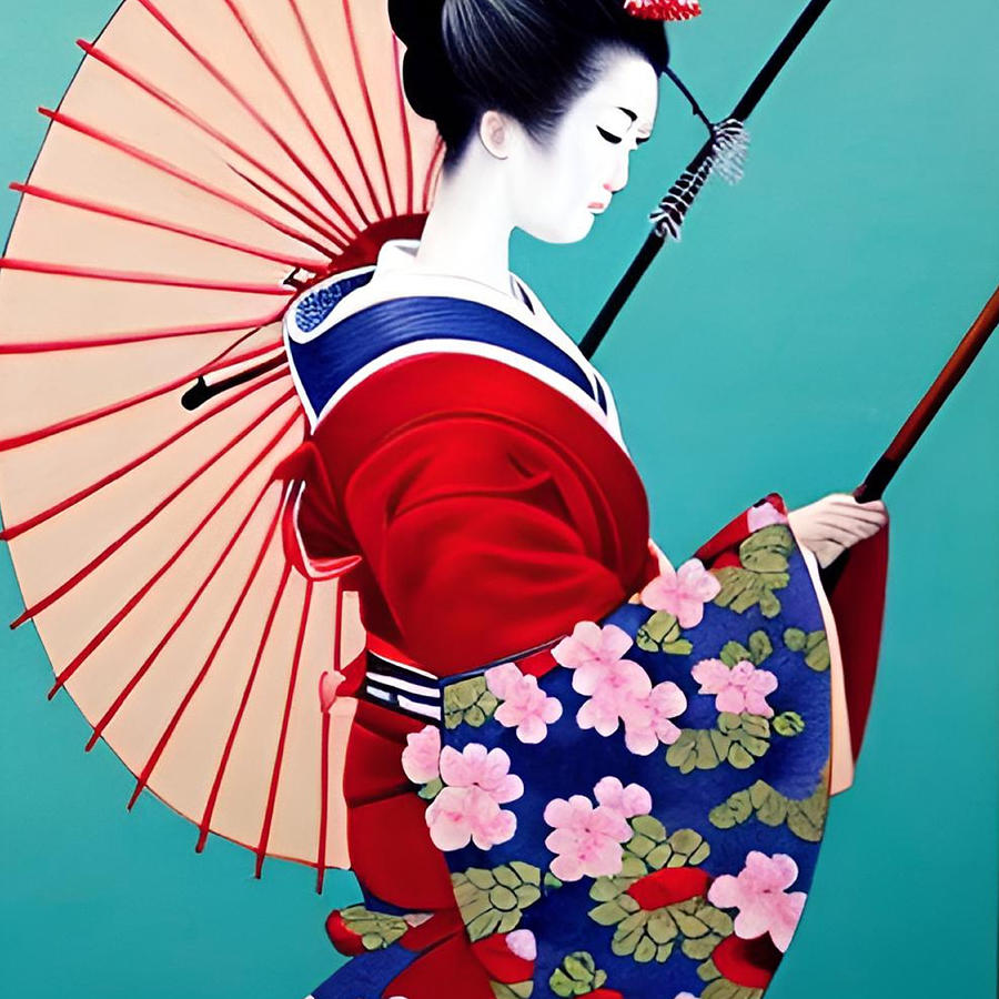 Geisha japanese courtesan sayuri Drawing by Licensed art - Fine Art America