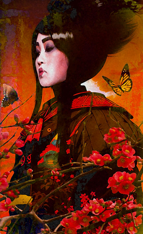 Geisha Digital Art by Jeff Burgess