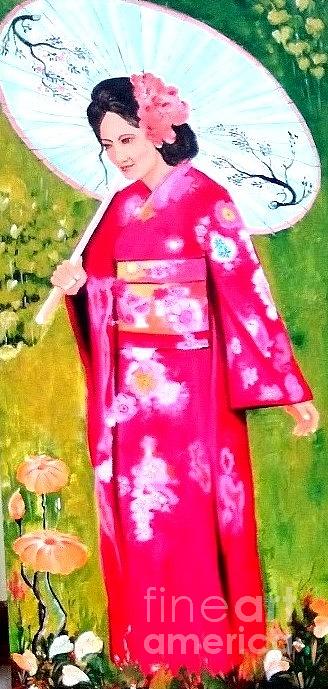 Geisha Painting - Geisha by Jibin George