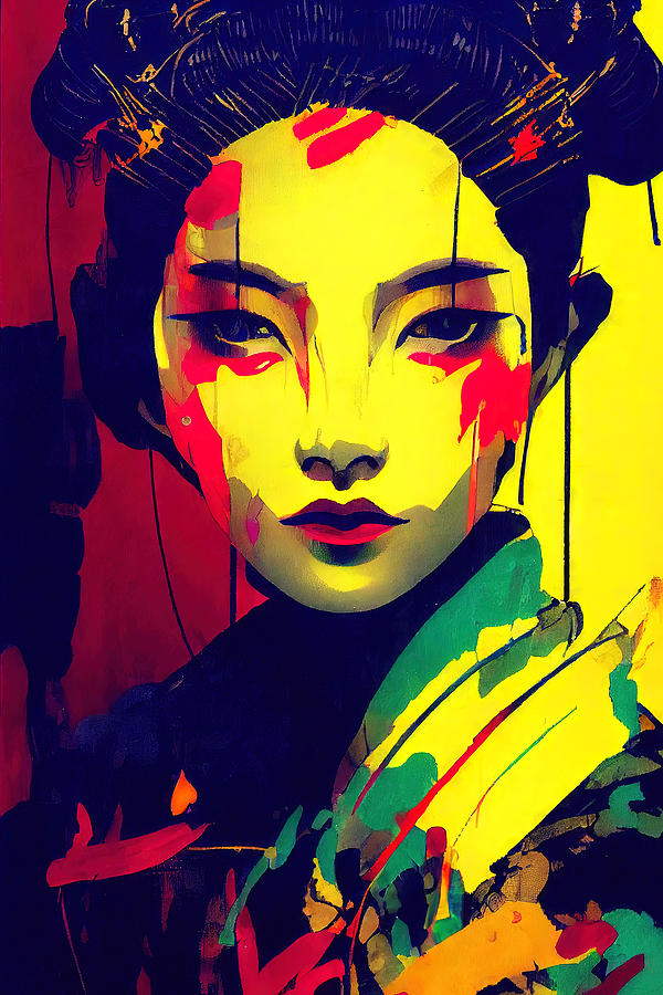 Geisha, Portrait, 08 Painting by AM FineArtPrints - Fine Art America