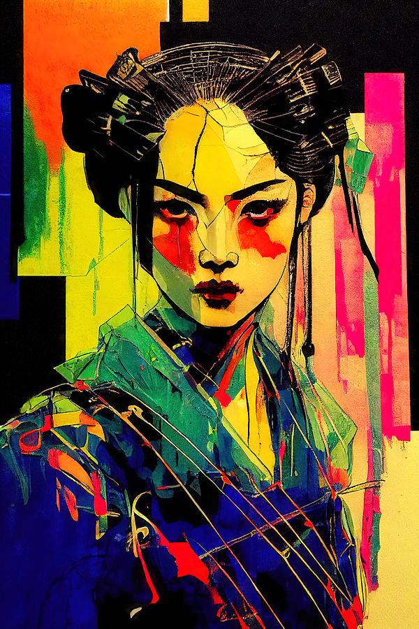 Geisha, Portrait, 11 Painting by AM FineArtPrints - Fine Art America