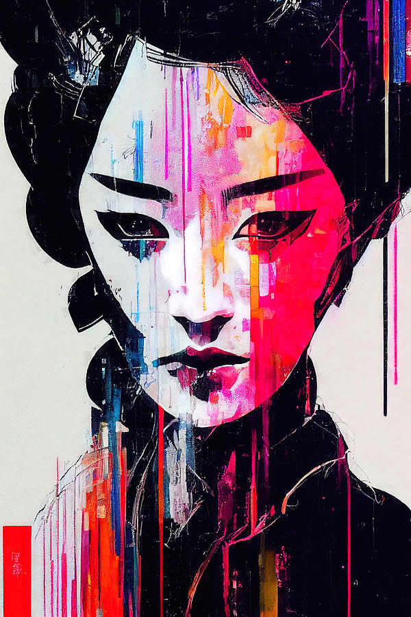 Geisha, Portrait, 12 Painting by AM FineArtPrints - Fine Art America