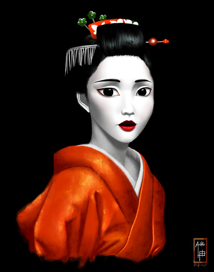 Geisha Poster nature Painting by Gary Hall | Fine Art America