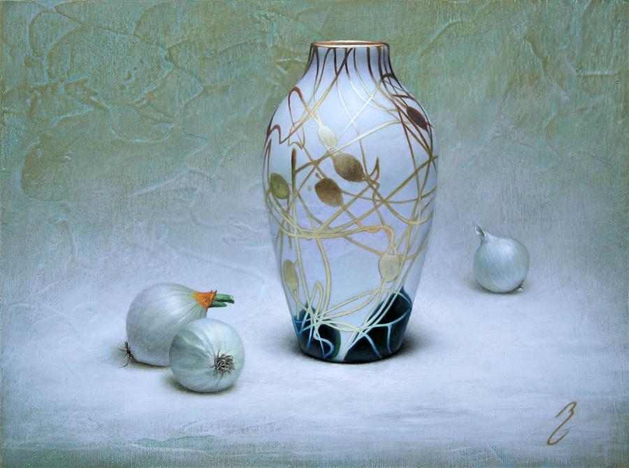 Gem Among Pearls - The Steuban Vase Painting by Bruno Capolongo