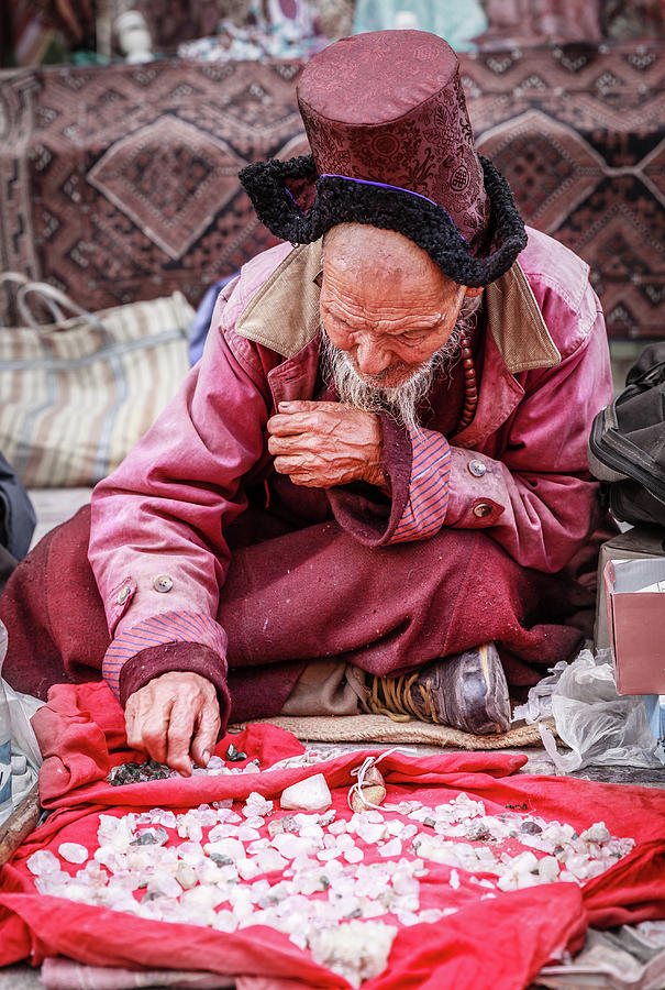 Gem dealer from Kashmir Photograph by Alexey Stiop